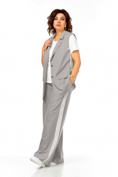 Брюки, жилет, футболка Ольга Стиль Л-427 серый - фото 5