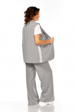 Брюки, жилет, футболка Ольга Стиль Л-427 серый - фото 4