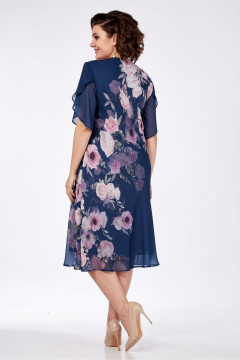 Платье Элль-стиль 2209/13 джинс_цветы_принт - фото 4