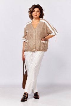 Брюки, жакет Lady Secret 25204 капучино+белый - фото 2