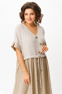 Платье Michel chic 2181 бежевая_полоска - фото 5