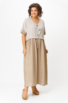 Платье Michel chic 2181 бежевая_полоска - фото 4