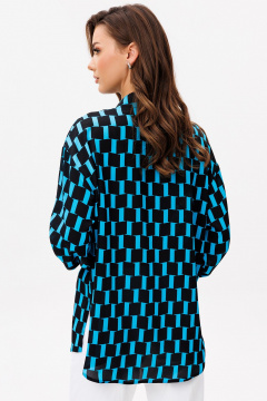 Блуза VIZAVI 735 черно-голубой - фото 4