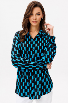 Блуза VIZAVI 735 черно-голубой - фото 1