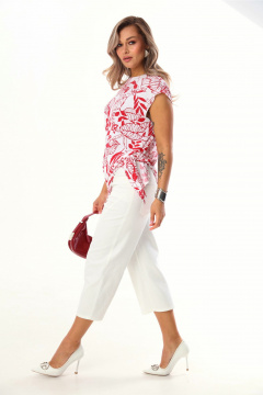 Брюки, топ LM 1270139 красно-белый - фото 4