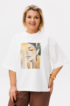 Брюки, футболка OVERYOU М204 мокко_молочный - фото 5