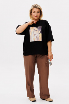 Брюки, футболка OVERYOU М204/1 мокко_черный - фото 4