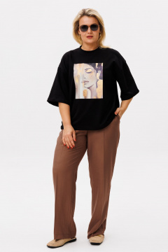 Брюки, футболка OVERYOU М204/1 мокко_черный - фото 1