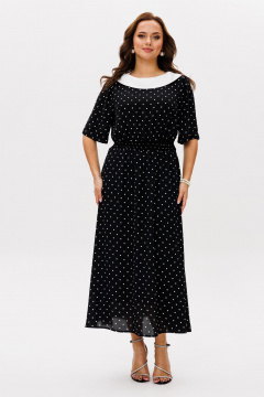 Платье Mislana 1206 черный/горошек - фото 1