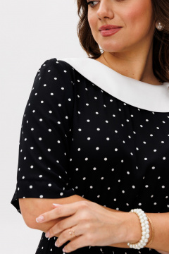 Платье Mislana 1206 черный/горошек - фото 5