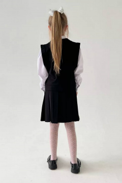 Жилет школьный для девочки из трикотажа, классический крой Tammi 1Ш6-23/2 черный - фото 4