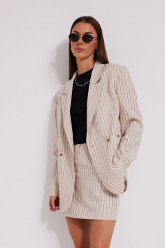 Жакет, юбка N.O.W. 1589 беж_полоска - фото 3