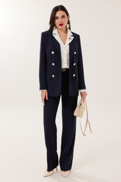 Блуза, брюки Твой имидж 2164 молочный-синий - фото 5