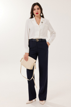 Блуза, брюки Твой имидж 2164 молочный-синий - фото 1