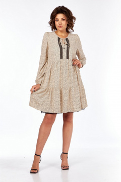 Платье Милора-стиль 1035 молочный_с_горохом - фото 1