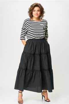 Блуза Andina city 3012-25 белый_черный - фото 5