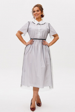 Накидка, платье Mubliz 253 белый-сетка - фото 4