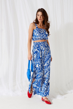 Топ, юбка ELLETTO 5296 бело-синий - фото 2