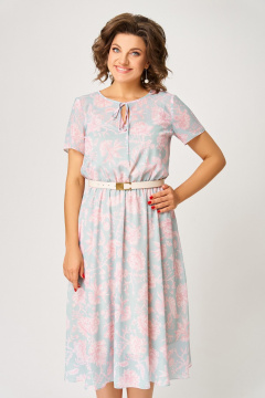 Платье Swallow 861 нежно-мятный/цветы - фото 4