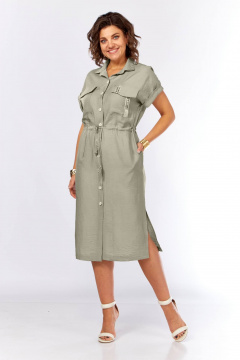 Платье Ольга Стиль С-931 хаки - фото 1