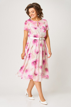 Платье Swallow 861.2 бежево-молочный/маки - фото 5