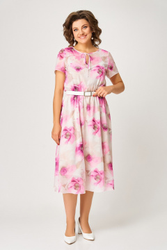 Платье Swallow 861.2 бежево-молочный/маки - фото 1