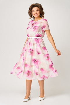 Платье Swallow 861.2 бежево-молочный/маки - фото 4