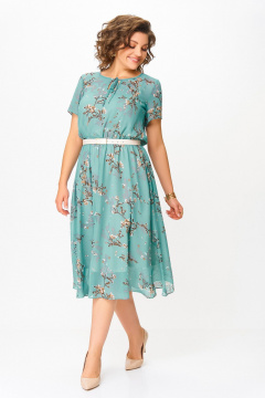 Платье Swallow 861.3 бирюзовый/веточки - фото 3