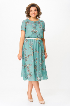 Платье Swallow 861.3 бирюзовый/веточки - фото 1