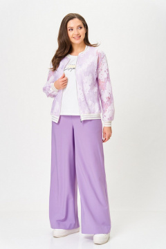 Брюки, бомбер, майка Милора-стиль 1236 лаванда_ - фото 5