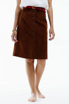Длинная вельветовая юбка трапеция с подкладкой Manika Belle 128A06/1 - фото 5