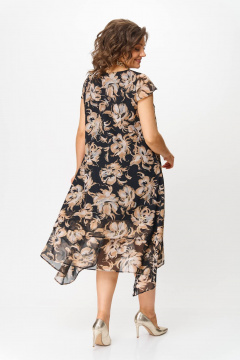 Платье Solomeya Lux 958А черный_бежевым+золотистый - фото 3