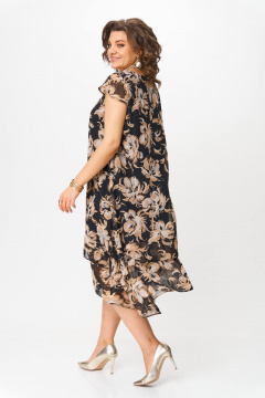 Платье Solomeya Lux 958А черный_бежевым+золотистый - фото 2