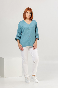 Блуза Соджи 664 бирюзовый - фото 2
