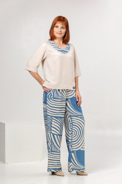 Блуза, брюки Соджи 665 голубой - фото 2