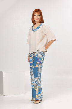 Блуза, брюки Соджи 665 голубой - фото 1