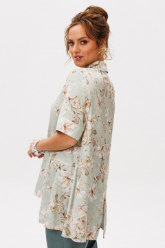 Блуза, брюки Mubliz 249 цветы_зеленый - фото 5