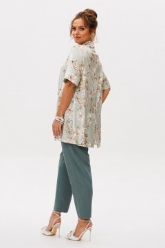 Блуза, брюки Mubliz 249 цветы_зеленый - фото 3