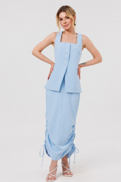 Жилет, юбка Amberа Style 2124 голубой - фото 1