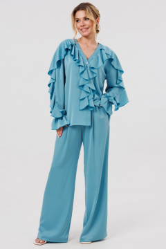 Блуза, брюки Amberа Style 2127 голубой - фото 1