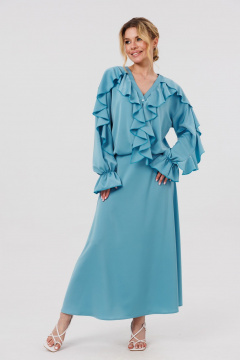 Блуза, юбка Amberа Style 2128 голубой - фото 3