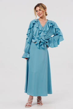 Блуза, юбка Amberа Style 2128 голубой - фото 1