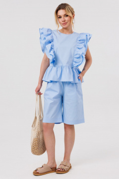 Блуза, шорты Ambera Style 2131 голубой - фото 3