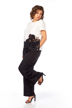 Блуза, брюки Rishelie 989 черно-белый - фото 3