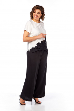 Блуза, брюки Rishelie 989 черно-белый - фото 2