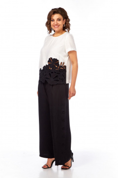 Блуза, брюки Rishelie 989 черно-белый - фото 1