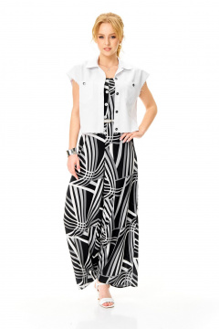 Жилет, комбинезон T&N 7657 черно-белый_дизайн - фото 2