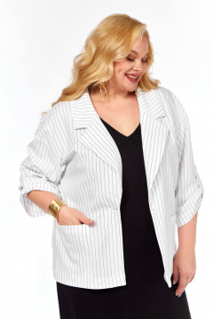 Жакет, платье Ольга Стиль С-937 бело-черный - фото 3