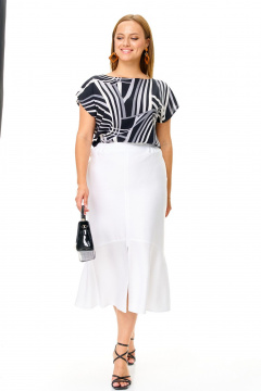 Блуза, юбка T&N 7663 черно-белый_дизайн - фото 4