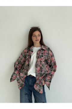 Рубашка SK Brand SK7207 клетка_розовый - фото 4